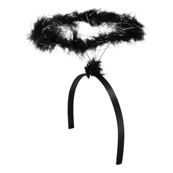 Cotillón Aureola De Angel Negra Deluxe X1u