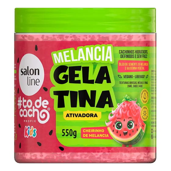 Gelatina Ativador To De Cachos Kids Melancia Salon Line 550g