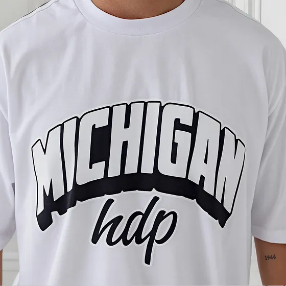 Remera Hueso De Perro Oversized Michigan Cinta Hombre