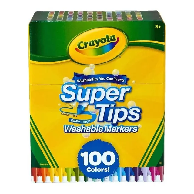 Plumones Crayola Super Tips Lettering Lavable 100 Unidades