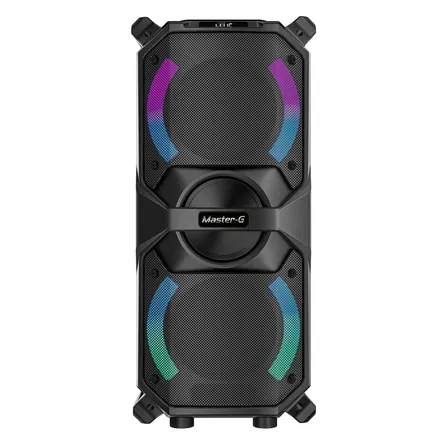 Parlante Bluetooth 5.0 Karaoke Mini Luxor 4 X2 True Wireless Con Micrófono Luces Led 10w Master-g Color Negro