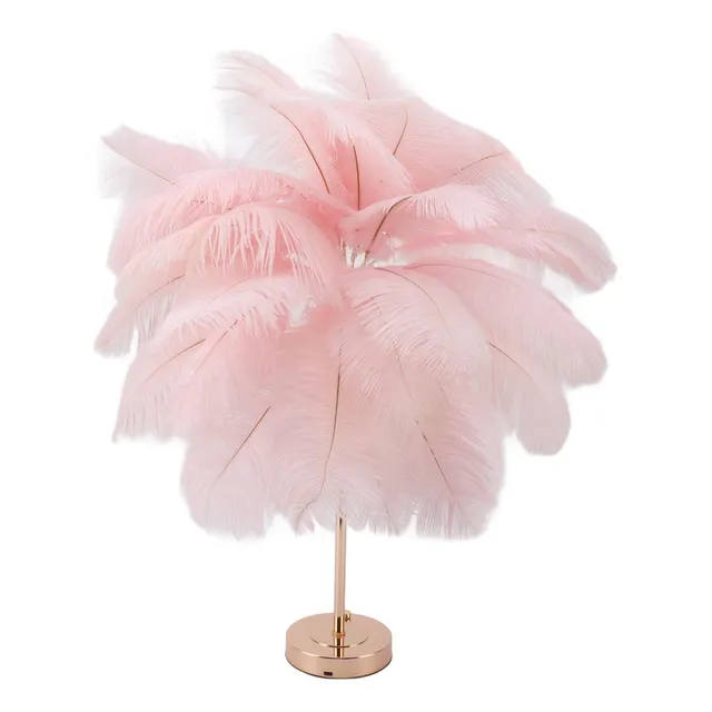 Decoración De Mesa Con Plumas Rosas, 30 Unidades, Recargable