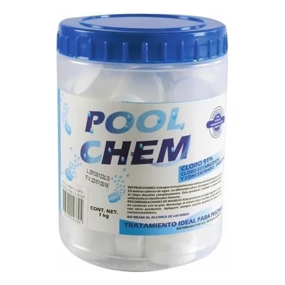 Cloro Tabletas Al 90% 20 Gr X 50 Unidades Piscinas Inodoros