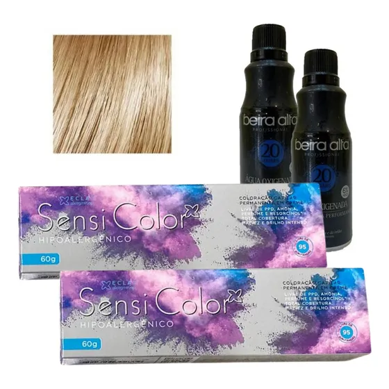 Kit C/ 2 Tinturas Sensicolor Antialergica Alergoshop + 2 Oxi