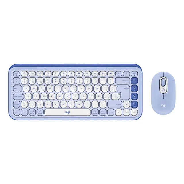Kit Teclado Y Mouse Logitech Pop Icon, Español Mouse Lavanda Teclado Lavanda