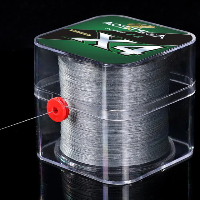 Linha De Pesca Aostsoa Linha De Pesca Multifilamento 300m 4x 4 Fois Cinza 0.32mm 20kg