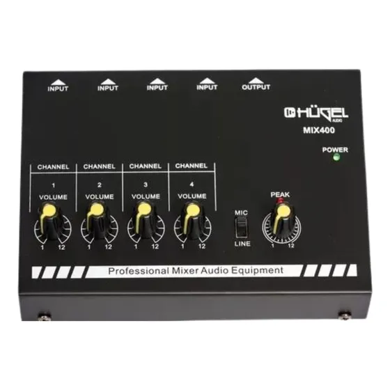 Mini Mixer Consola Hügel 4 Canales Mix400