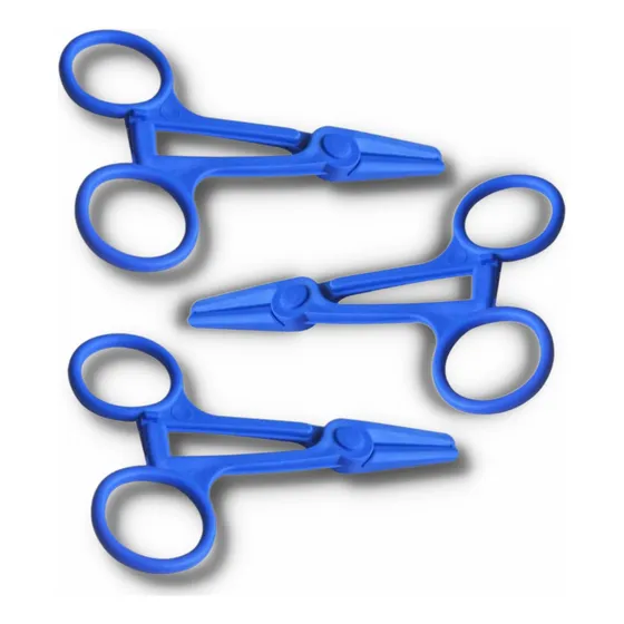 Pinzas Para Cateter Plásticas 3 Pzs color azul