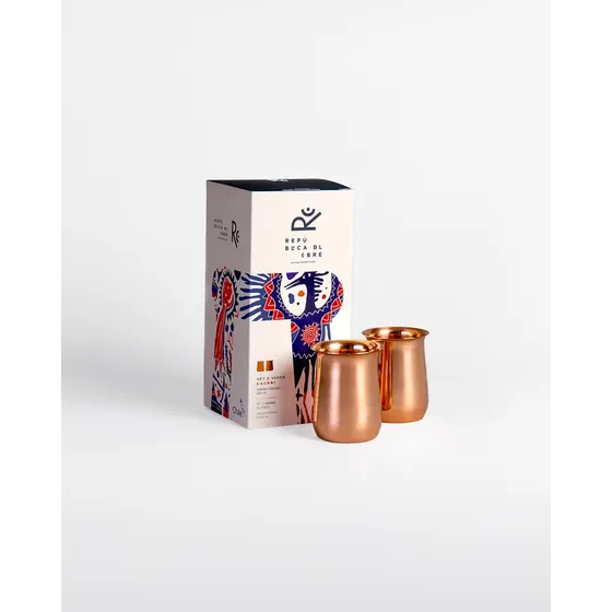 Set 2 Vasos Pisco Sour 100% Cobre - República Del Cobre