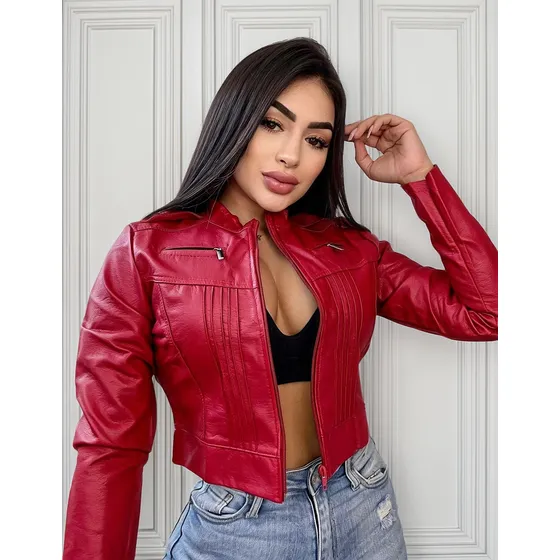 Chaqueta  Torero De Cuero Sintético Dama Cuerotex