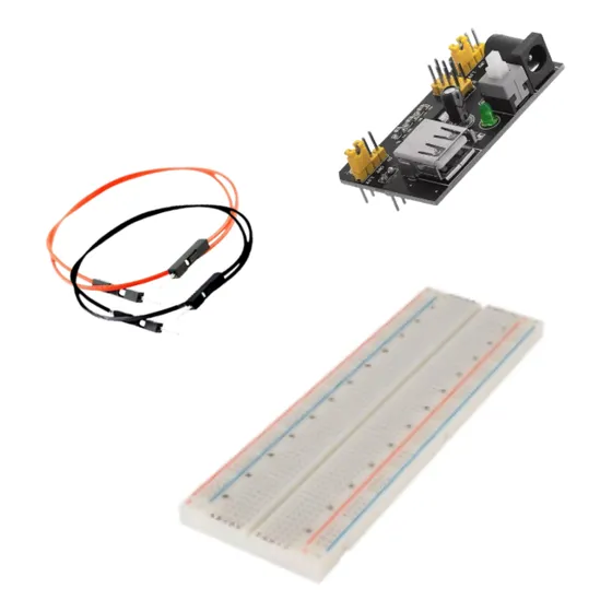 Combo Protoboard 830 Puntos + Fuente Protoboard + Cables