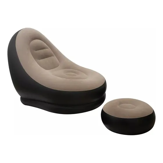 Sillón Inflable 2 Piezas Plegable Descanso Pies Sala Hogar