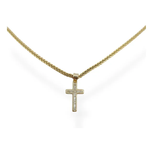 Cruz Para Niño Bautizo 21x 10 Mm Oro 10 K Regalo Cadena