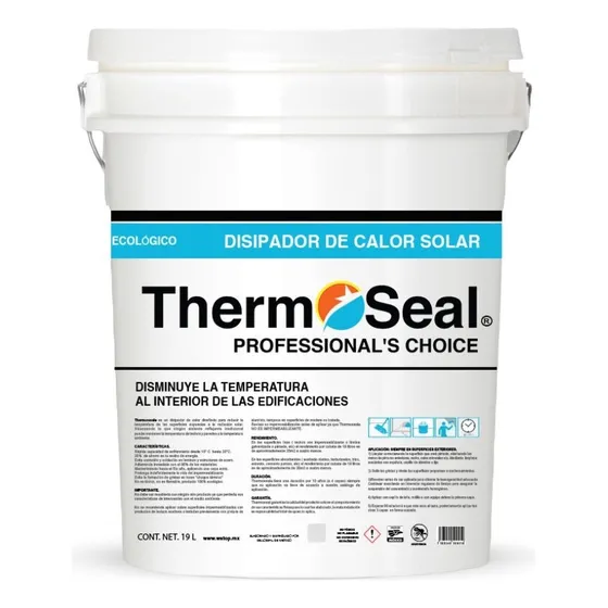 Aislante De Calor Para Techos Y Paredes - Thermoseal Color Blanco de 19L