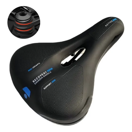 Asiento de bicicleta antiprostático impermeable 25x19 cm negro unisex