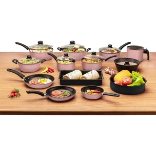 Conjunto Panelas 13 Peças Antiaderente Inox Tampa De Vidro Conjunto Panelas 13 Peças Antiaderente Inox Tampa De Vidro