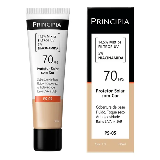 PRINCIPIA, Protetor Solar Facial FPS70 PS-05 Cor 1.0 c/ 30ml