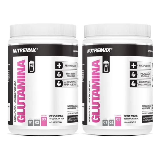 Nutremax X2 Suplemento Glutamina 100% Pura Micronizada 200gr