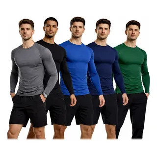 Kit 5 Camisetas Térmicas Masculina Uv Dry Fit