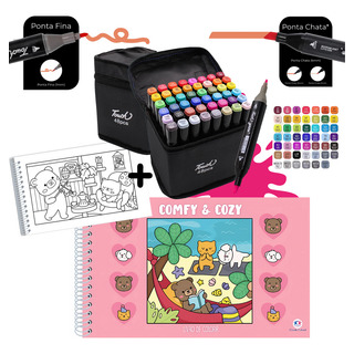 Kit Livro De Colorir Bobbie Goods + Canetinhas Touch 48cores Kit Livro De Colorir Bobbie Goods + Canetinhas Touch 48cores