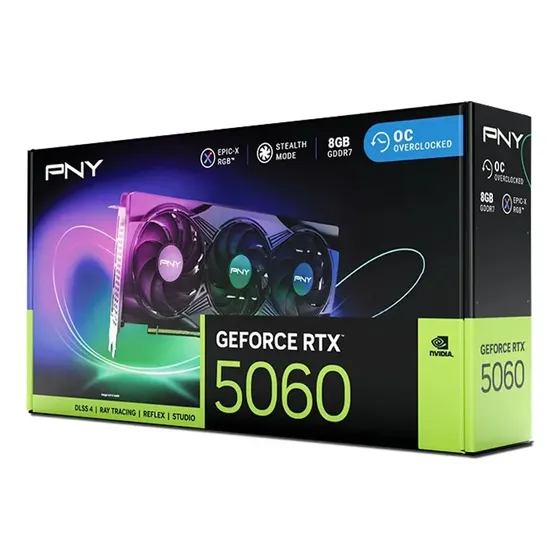 Placa De Vídeo Nvidia Geforce Pny Rtx5060 8gb Epic-x Rgb Oc