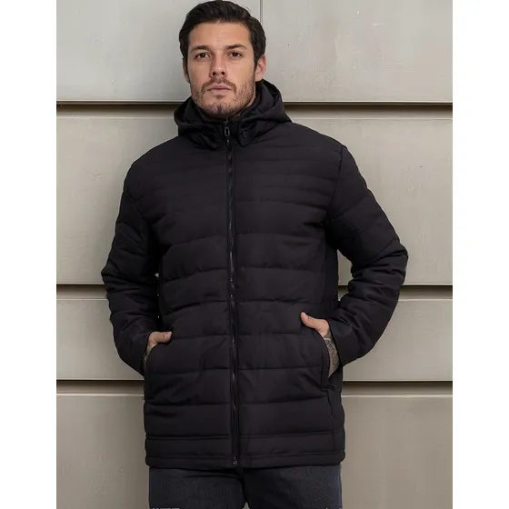 Jaqueta Masculina Forrada Frio Intenso Capuz Removivel Slim