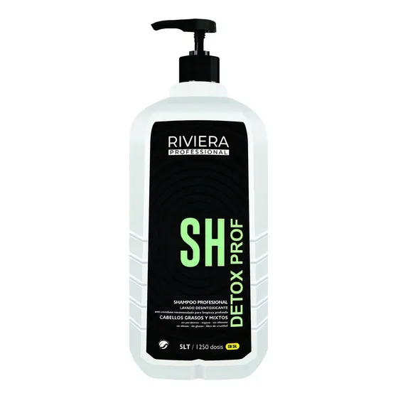 Shampoo Sin Sal Riviera Detox Profesional Para Cabellos Grasos 5 Litros