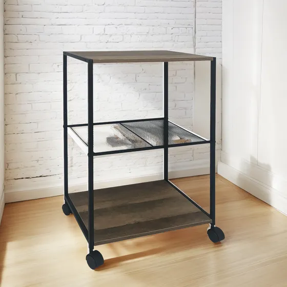 Mesa Auxiliar Con Ruedas Tres Niveles Decorativa Refmurcia