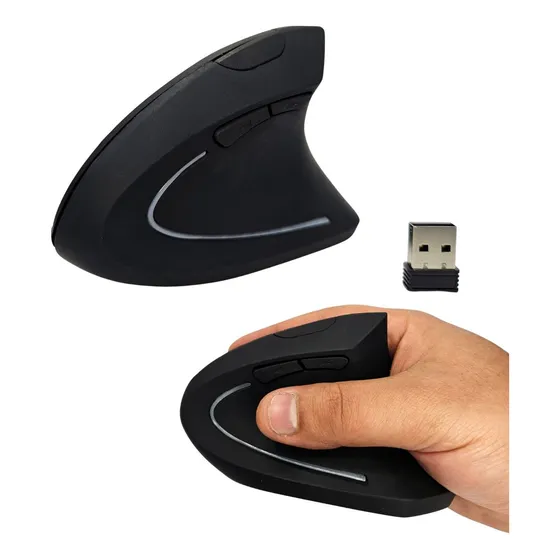 Mouse Vertical Ergonômico Sem Fio Previne Tendinite Dores
