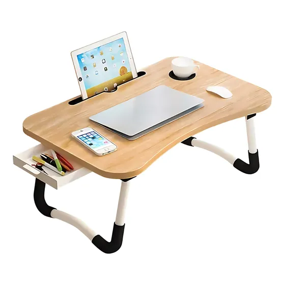 Mesa Suporte Para Notebook Com Gaveta Portátil Dobrável Mdf