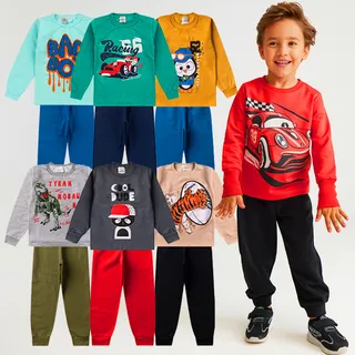 Kit Moletom 4 Peças Roupa Meninos Infantil Inverno Masculino Kit Moletom 4 Peças Roupa Meninos Infantil Inverno Masculino
