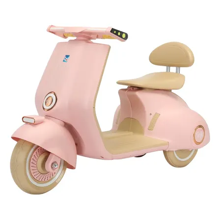 Moto Eléctrica A Bateria 6v Infantil Rosa Scooter Musica Luz Rosa Claro