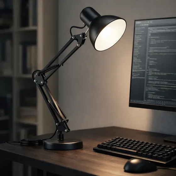 Luminária Mesa Abajur Quarto Articulável Com Garra E Base Modelo Pixar Profissional Preto