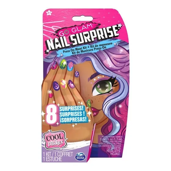 Go Glam Cool Maker Kit De Uñas Postizas Con 8 Sorpresas