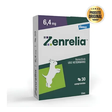Zenrelia 6,4mg Anti-coceira Dermatite Cães Elanco Cx 30comp Verde-escuro