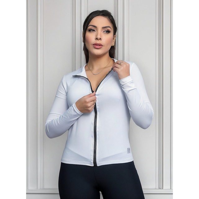 Casaco Fit Blusa Treino Proteção Solar Uv Corrida Ziper Slim Casaco Fit Blusa Treino Proteção Solar Uv Corrida Ziper Slim