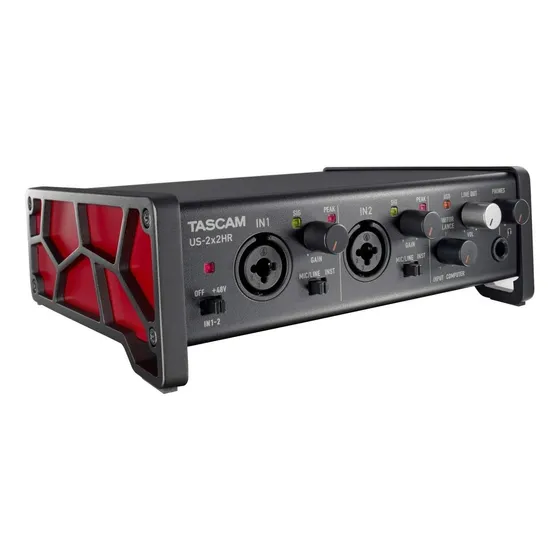 Microfone Tascam Us-2x2hr 2 Interface De Áudio Usb Versátil