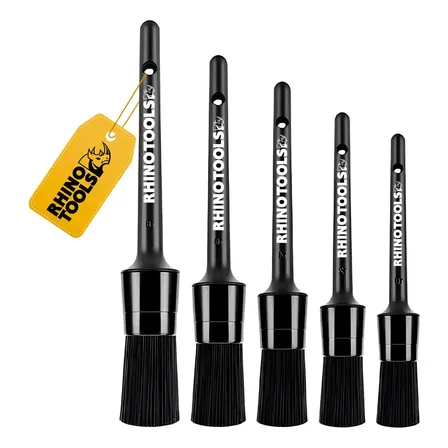Kit 5 Pincéis Para Detalhamento Externo Automotivo Rhino Tools