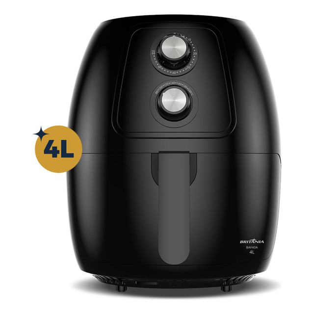 Fritadeira Air Fryer Britânia Baf40a 4 Litros 1500w Cor Preto 127v