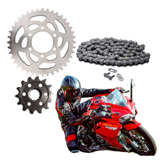 Kit Arrastre Sprocket Cadena Reforzada Italika Vortx 300 Y R Kit Arrastre Sprocket Cadena Reforzada Italika Vortx 300 Y R