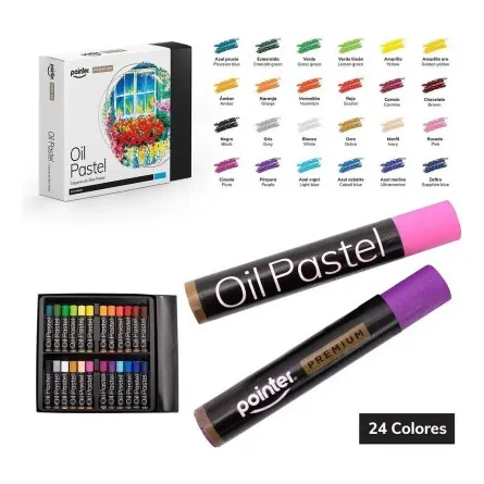 Creyones Oleo Pastel Premium 24 Colores Pointer