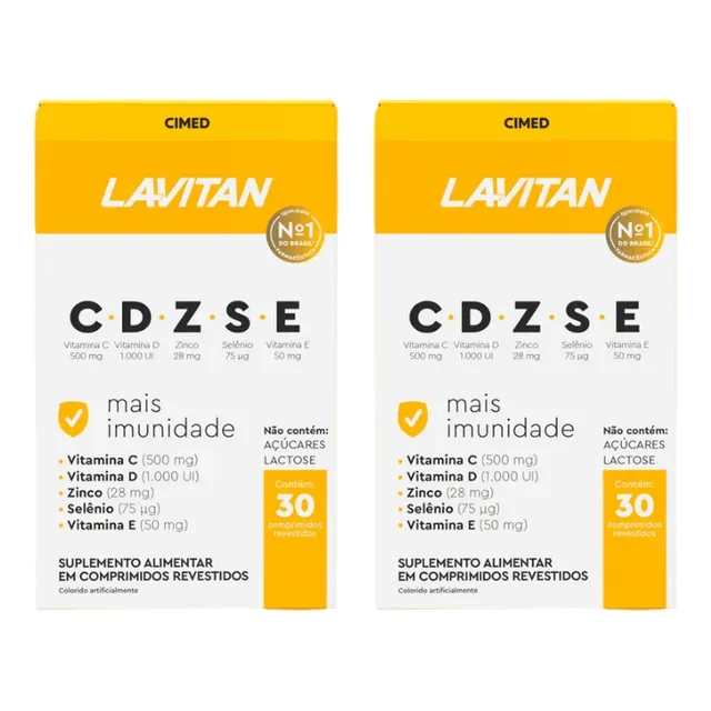 Kit C/2 Lavitan Cdzse Mais Imunidade 30csp (60cps) Cimed