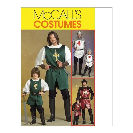 Mccall 's Patterns M5500 Hombr Niño Knight Principe Disfraz
