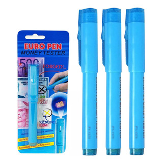 Kit 3 Caneta Testa Identifica Nota Dinheiro Verdadeiro Falso Kit 3 Caneta Testa Identifica Nota Dinheiro Verdadeiro Falso