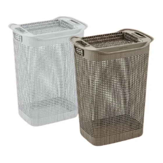 Cesta De Ropa Sucia Marrón Y Gris 60altox46anchox35largo