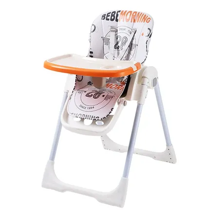 Silla De Comer Babymine Evolution Plegable Color Naranja