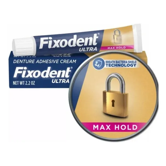 Pegamento Fixodent Ultra Max Hold Pega Prótesis Dental Usa