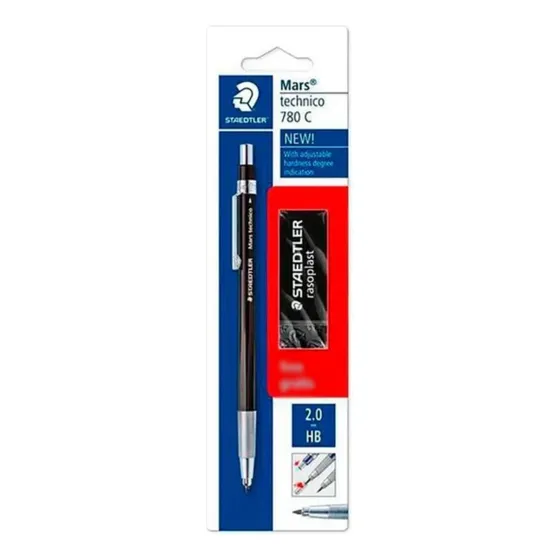 Set Portaminas 2 Mm + Borrador Mars. 780 C Bkp6 Color Negro