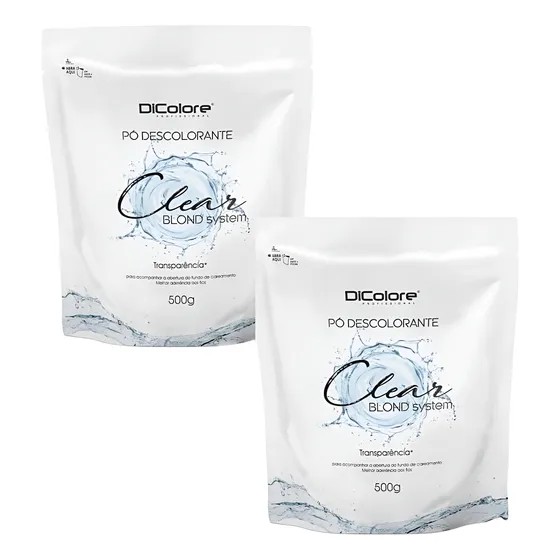 Pó Descolorante Clear Blond System 9 Tons Dicolore 500g 2un