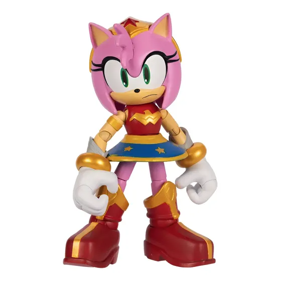 Amy Wonder Woman Dc X Sonic Figura Articulada 12.5 Cm Oficia